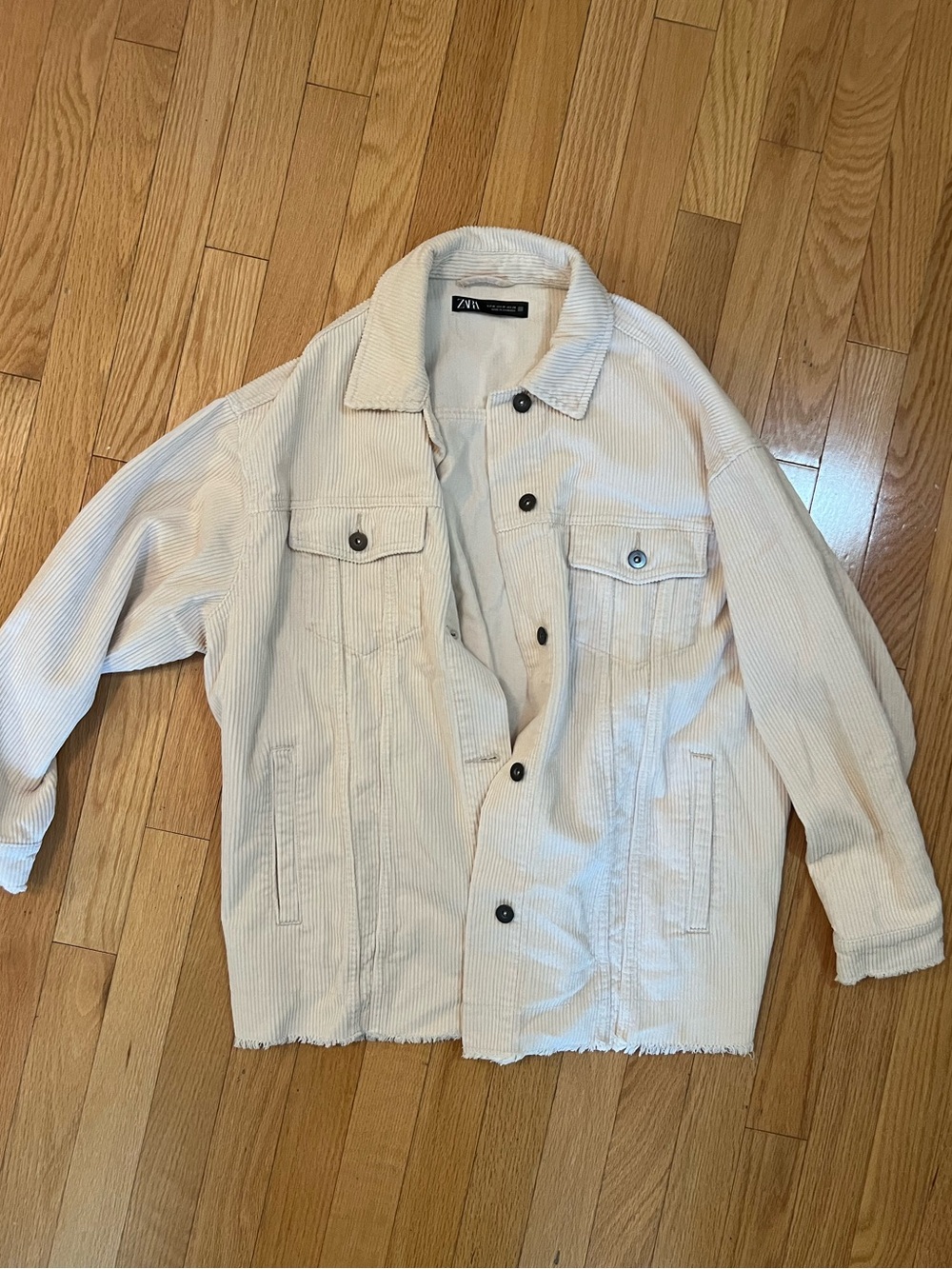 Zara women’s Cream Corduroy Shirt Jacket